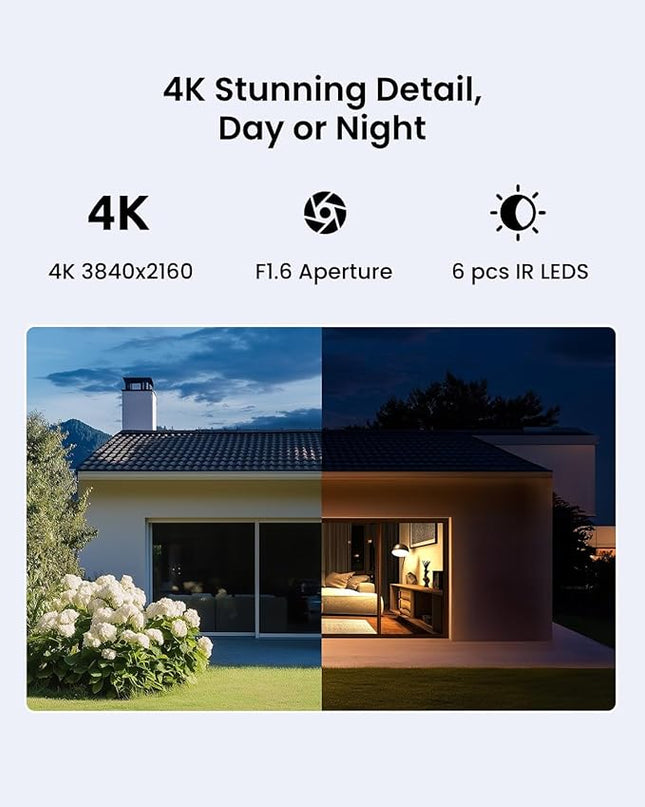 REOLINK 4K Outdoor Security Camera, 2.4/5GHz Wi-Fi 6, AI Detection, Spotlight Color Night Vision, 24/7 Recording, No Monthly Fees, Corded Wireless WiFi Security Camera, Weatherproof, Lumus Pro REOLINK