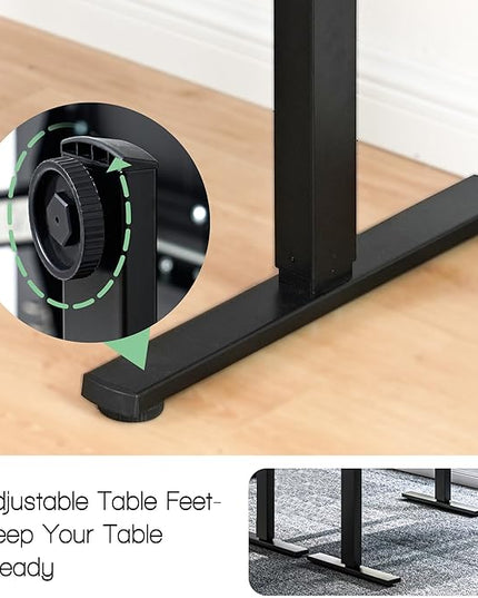 soges 63in Electric Standing Desk Ergonomic Height Adjustable Computer Desk Sit Stand Desk Home Office Desks Standing Desk, Black - LeafyLoom