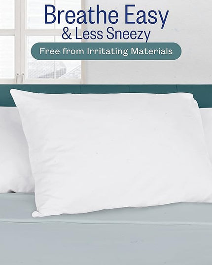 Sleep Restoration Gel Pillow - (2 Pack Queen) Best Hotel Quality Comfortable and Plush Cooling Gel Fiber Filled Pillow - LeafyLoom