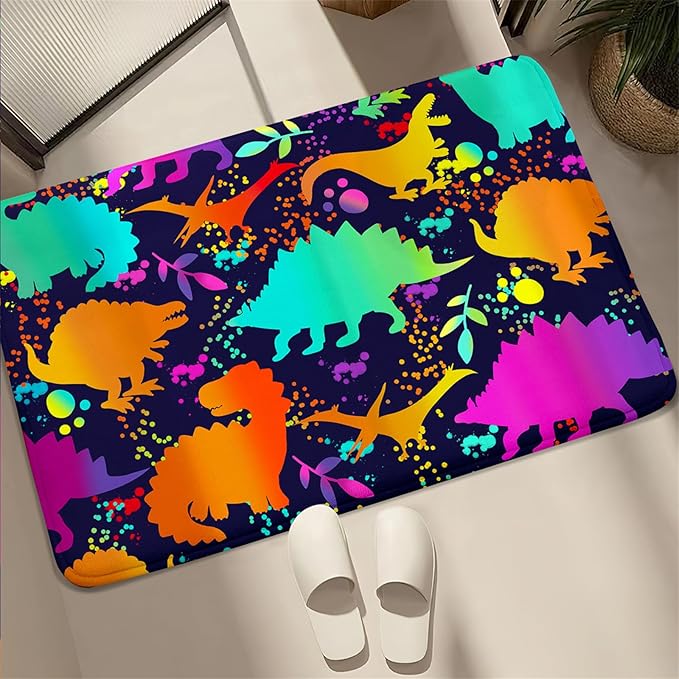 Cute Dinosaur Rug Dinosaur Area Rugs Cartoon Animal Patterns Carpets Dinosaur Bedroom Decor for Boys Kids Area Rug Dinosaur Rugs for Boys Bedroom Dinosaur Play Rug for Boys Bedroom,2'×3' - LeafyLoom