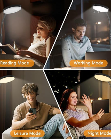 LED Floor Lamp, Height Adjustable Floor Lamps for Living Room, Super Bright Standing Lamp with Timer, Adjustable Colors & Brightness Floor lamp for Bedroom with Remote & Touch Control, Black - LeafyLoom