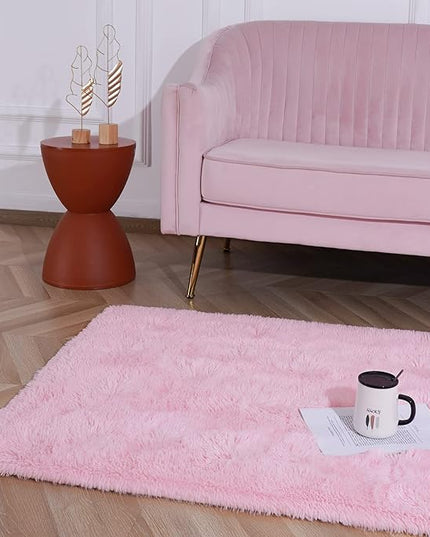 Softlife Pink Fluffy Area Rugs for Living Room, 6x9 Feet Rug for Bedroom Ultra Soft Girls and Boys Room Kids Room Nursery Rug, Shaggy Fur Indoor Plush Modern Floor Carpet Christmas Decor, Pink - LeafyLoom