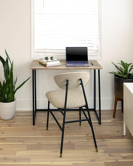 Flash Furniture Walker Small Rustic Natural Home Office Folding Computer Desk - 36" - LeafyLoom