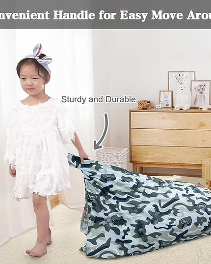 Jorbest Stuffed Animal Storage, Soccer Stuffed Animal Bean Bag Storage, Bean Bag Chair Cover for Kids, Luxury Velvet Stuffie Seat - Cover ONLY (200L/52 Gal) - LeafyLoom