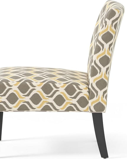 Christopher Knight Home Kassi Fabric Dining Chair, Yellow / Gray - LeafyLoom