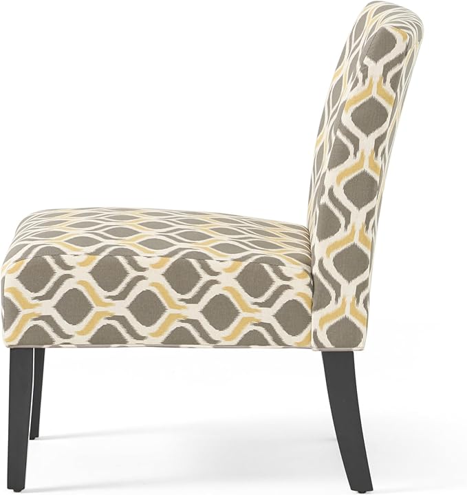Christopher Knight Home Kassi Fabric Dining Chair, Yellow / Gray - LeafyLoom
