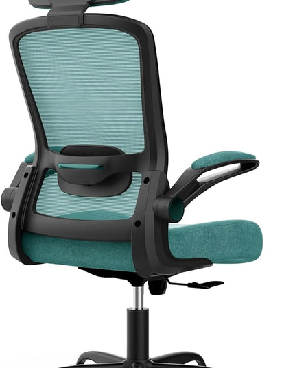 Office Chair, Ergonomic Desk Chair with Adjustable Lumbar Support, High Back Mesh Computer Chair with Flip-up Armrests-BIFMA Passed Task Chairs, Executive Chair for Home Office - LeafyLoom