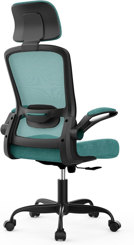 Office Chair, Ergonomic Desk Chair with Adjustable Lumbar Support, High Back Mesh Computer Chair with Flip-up Armrests-BIFMA Passed Task Chairs, Executive Chair for Home Office - LeafyLoom