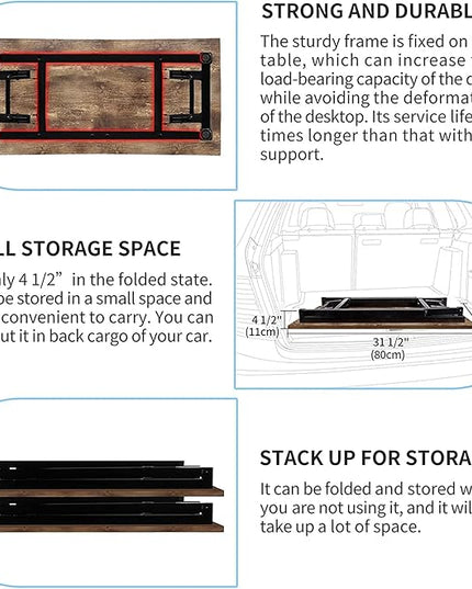Need Small Desk 31 1/2" No Assembly Foldable Writing Table,Sturdy and Heavy Duty Folding Computer Desks for Small Space/Home Office/Dormitory AC5FB(80 * 40) - LeafyLoom
