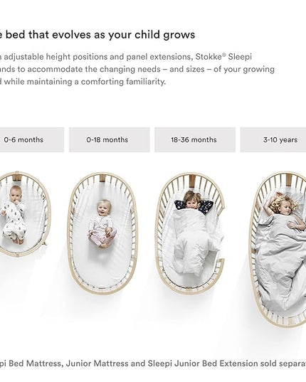 Stokke Sleepi Bed Extension, White - Convert Sleepi Mini Crib Into Sleepi Bed - Suitable for Children Up to 3 Years - Mattress Sold Separately - Extends Bed to 50 Inches - LeafyLoom