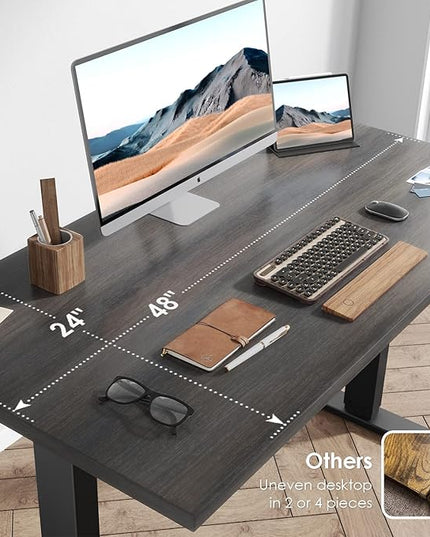Sunon Sit Laptop Computer Writing Workstations with 3 Pre-Set and USB Port 48" for Home Office Smart Advanced Standing Desk, Grey - LeafyLoom