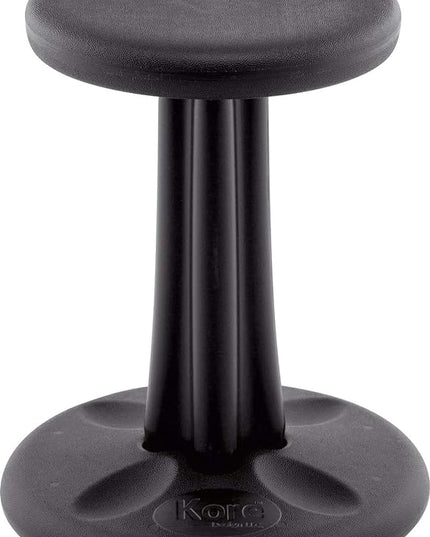 Kore Kids Junior Wobble Chair - Flexible Seating Stool for Classroom, Elementary School, ADD/ADHD - Made in The USA - Junior- Age 8-9, Grade 3-4, Black (16in) - LeafyLoom