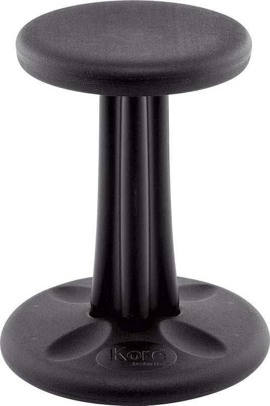 Kore Kids Junior Wobble Chair - Flexible Seating Stool for Classroom, Elementary School, ADD/ADHD - Made in The USA - Junior- Age 8-9, Grade 3-4, Black (16in) - LeafyLoom