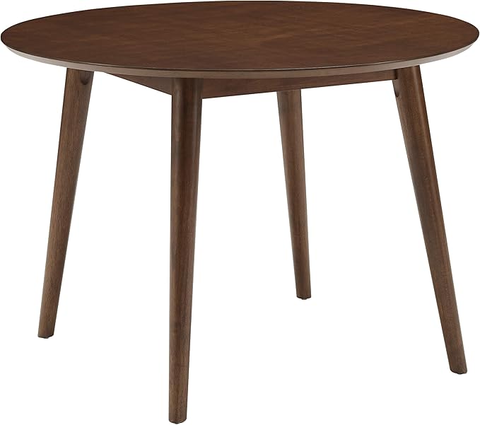 Crosley Furniture Landon Mid-Century Modern Round Wood Dining Table, Mahogany - LeafyLoom