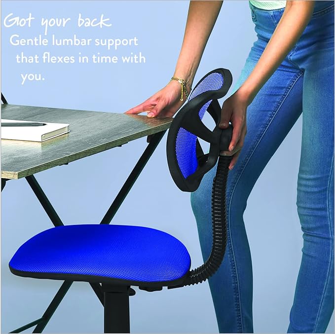 Swivel Mesh Desk Chair, Royal Blue 21D x 21W x 33H in - LeafyLoom
