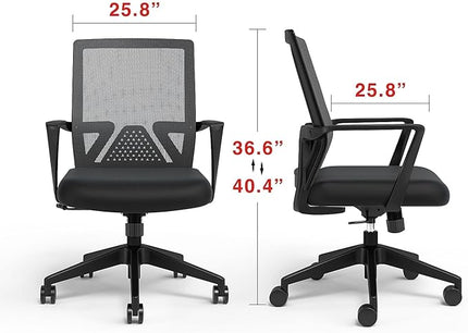 STAPLES Cartwright Office Computer Desk Chair, Ergonomic, Adjustable Tilt lock, Mesh Rolling Swivel Task Chair with Wheels, Lumbar Support, Black (ST62400) - LeafyLoom