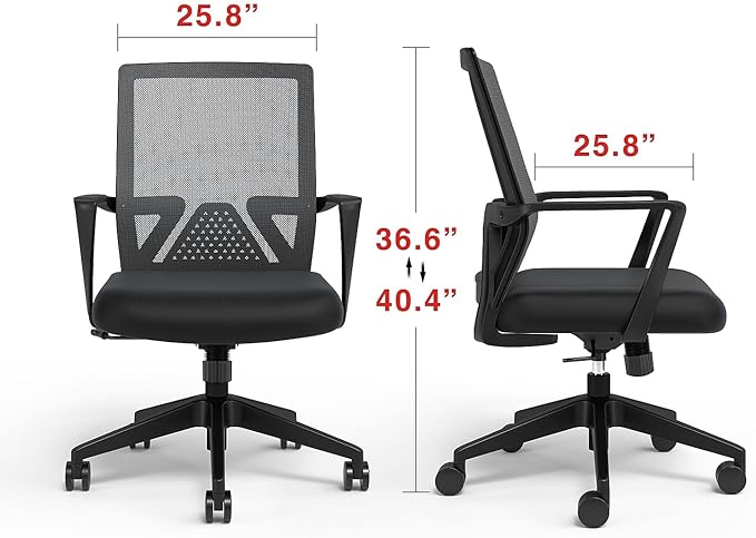STAPLES Cartwright Office Computer Desk Chair, Ergonomic, Adjustable Tilt lock, Mesh Rolling Swivel Task Chair with Wheels, Lumbar Support, Black (ST62400) - LeafyLoom