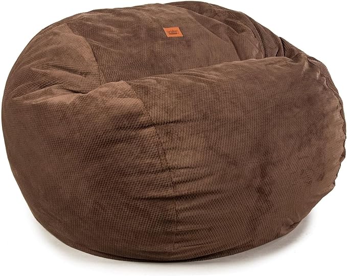 CordaRoy's Chenille Bean Bag Chair, Convertible Chair Folds from Bean Bag to Lounger, As Seen on Shark Tank, Espresso - King Size - LeafyLoom