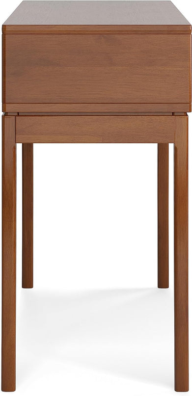 SIMPLIHOME Harper SOLID HARDWOOD 54 Inch Wide Mid Century Modern Console Sofa Table in Teak Brown, for The Living Room Entryway and Bedroom - LeafyLoom
