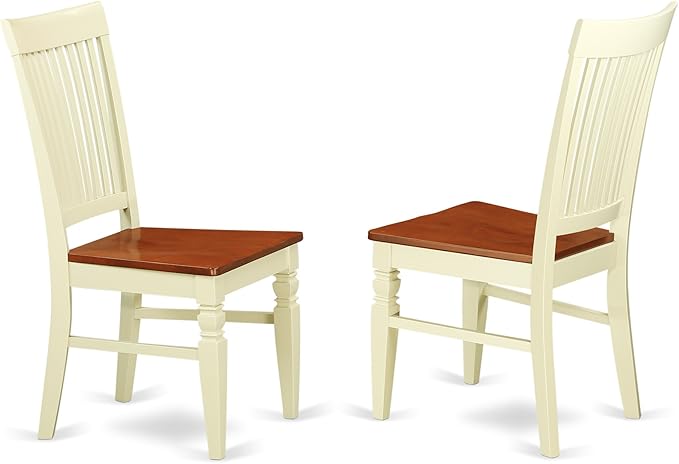 East West Furniture HLWE3-BMK-W Hartland 3 Piece Dinette Set for Small Spaces Contains a Round Table with Pedestal and 2 Dining Chairs, 42x42 Inch - LeafyLoom