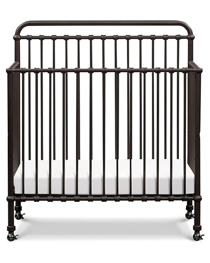 NAMESAKE Winston 4-in-1 Convertible Mini Metal Crib in Vintage Iron, Greenguard Gold Certified - LeafyLoom
