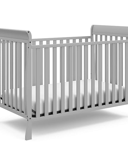 Storkcraft Maxwell Convertible Crib (Pebble Gray) – GREENGUARD Gold Certified, Converts to Toddler Bed and Daybed, Fits Standard Full-Size Crib Mattress, Classic Crib with Traditional Sleigh Design - LeafyLoom