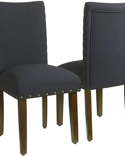 HomePop Classic Parsons Dining Chairs, Set of 2, Deep Navy - LeafyLoom
