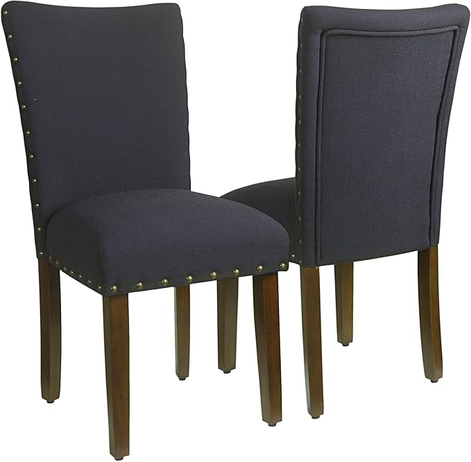 HomePop Classic Parsons Dining Chairs, Set of 2, Deep Navy - LeafyLoom