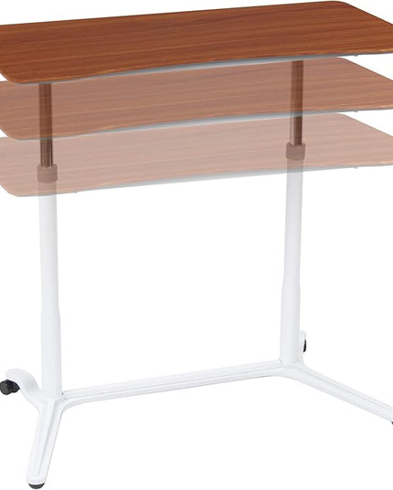 Calico Designs 51231 Sierra Height Adjustable Desk, White/Cherry, 37.5 Inch - LeafyLoom