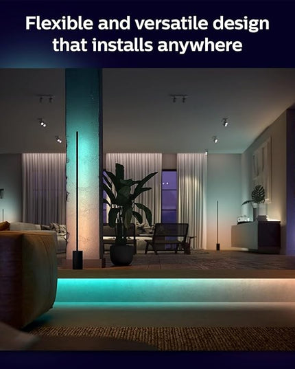 Philips Hue Indoor 6-Foot Smart LED Light Strip Base Kit with Plug - Flowing Multicolor Effect - 1 Pack - Control with Hue App - Works with Alexa, Google Assistant and Apple HomeKit PhilipsHue