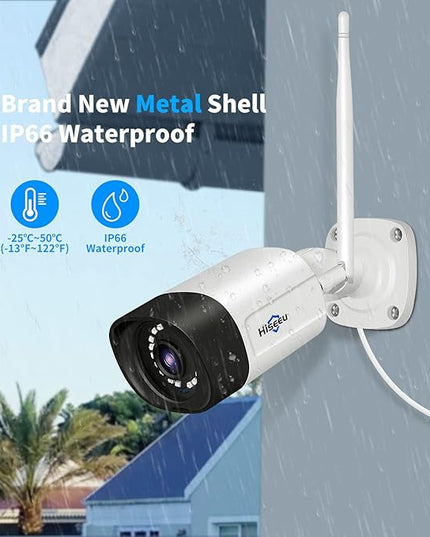 Hiseeu 5MP WiFi Security Camera System,3TB HDD, 16 Channels 8MP NVR Surveillance CCTV System Kit,Outdoor 2 Way Audio, Color Night Vision with Spotlight, 24/7 Time Record Hiseeu