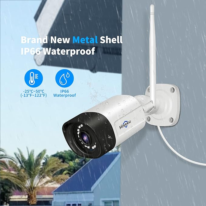 Hiseeu 5MP WiFi Security Camera System,3TB HDD, 16 Channels 8MP NVR Surveillance CCTV System Kit,Outdoor 2 Way Audio, Color Night Vision with Spotlight, 24/7 Time Record Hiseeu