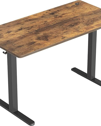 CubiCubi Electric Standing Desk, 63 x 24 Inches Height Adjustable Sit Stand Desk, Ergonomic Home Office Computer Workstation, RusticBrown - LeafyLoom