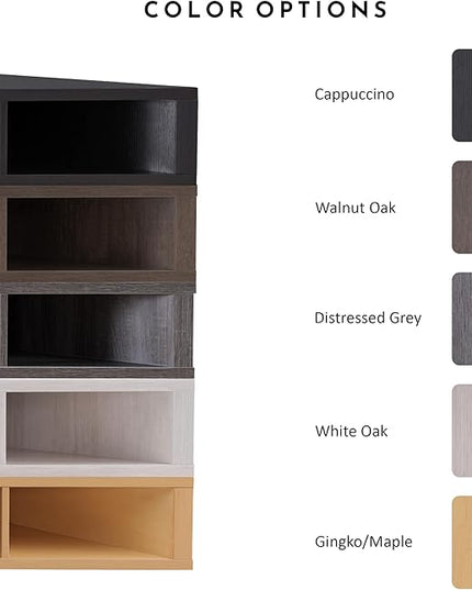 24/7 Shop at Home French 47 inch Modern TV Stand with Storage, Floating Corner Shelf for Wall, Wood Entertainment Center with Shelves for Living Room, Bedroom, Family, Gingko Maple - LeafyLoom