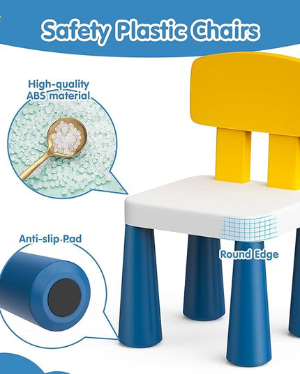 Arscniek 2Pcs Plastic Toddler Chair, Lightweight and Sturdy Kids Chair, 17" Height Little Seat Chairs for Home, Kindergarten, Playroom, Lawn, Beach, Indoor or Outdoor Use for Girls Boys Age 3-7 (Blue) - LeafyLoom
