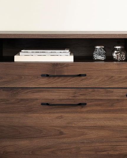 South Shore Helsy 2-Drawer File Cabinet, Lateral, Natural Walnut - LeafyLoom