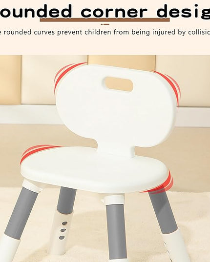 3 Level Height Adjustable Kids Chairs Plastic Preschool Chair Durable and Lightweight Child Chair with a Maximum Load Capacity of 220 pounds Suitable for Day Care, Classroom, and Home (2-Pack Grey) - LeafyLoom