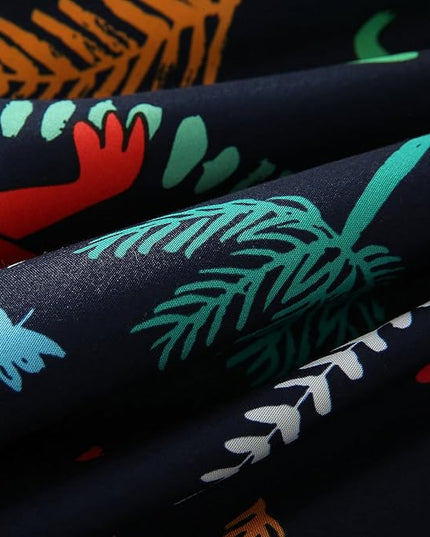 7 Piece Dinosaur Bedding Set Queen Size for Kids Boys Teens Cartoon Blue Dino Comforter Set with Sheet Colorful 3D Print Bed in a Bag - LeafyLoom