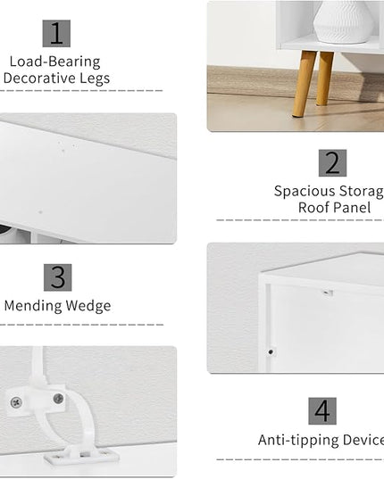 YAHARBO Small 4 Cube White Bookshelf,3 Tier Modern Kids Bookcase with Legs, Wooden Bookshelves Storage Shelf,Book Shelves Organizer,Display Bookcases Cabinet for Room Nursery Study - LeafyLoom