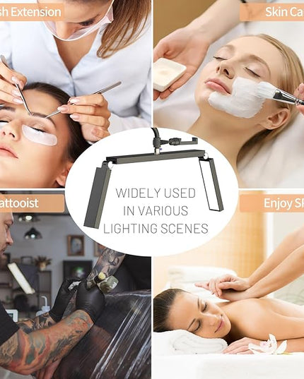 MYSWEETY Lash Light for Eyelash Extensions, 36'' Foldable Half Moon Light Lamp, LED Eyelash Floor Lamp, Estheticians Light with Phone Holder, Lash Light for Eyelash Tech, Tattoo, Makeup, Nails - LeafyLoom