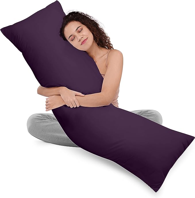 Utopia Bedding Full Body Pillow for Adults (Purple, 20 x 54 Inch), Long Pillow for Sleeping, Large Pillow Insert for Side Sleepers - LeafyLoom