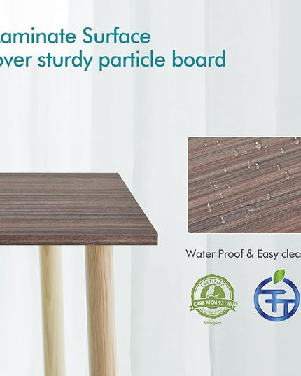 Kaboon Universal Tabletop 45.67"x23.62", Solid One-Piece Melamine Table Top, Double Desk L-Desk Floating Desk DIY, Home and Office,Eucalyptus/Dark Walnut - LeafyLoom