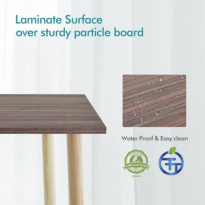 Kaboon Universal Tabletop 45.67"x23.62", Solid One-Piece Melamine Table Top, Double Desk L-Desk Floating Desk DIY, Home and Office,Eucalyptus/Dark Walnut - LeafyLoom