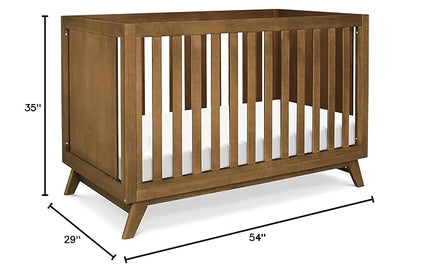 DaVinci Otto 3-in-1 Convertible Crib in Walnut, Greenguard Gold Certified - LeafyLoom