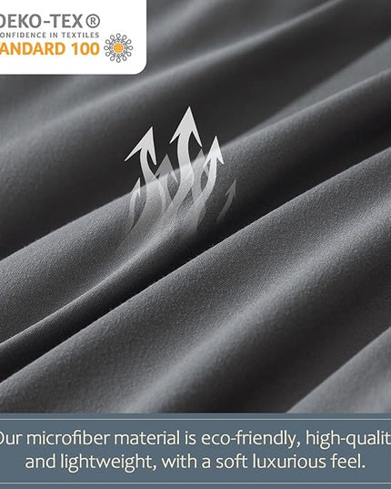 WhatsBedding Grey Comforter Set, Queen Lightweight Comforter Duvet Set for Summer,3 Pieces - LeafyLoom