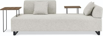 Morden Linen Upholstered 3 Seat Sofa Couch with Two End Tables and 2 Pillows, Free Transformation Removable Back and Armrests for Living Room, 86.25", Beige-395 - LeafyLoom