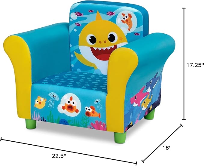 Delta Children Upholstered Chair, Baby Shark - LeafyLoom