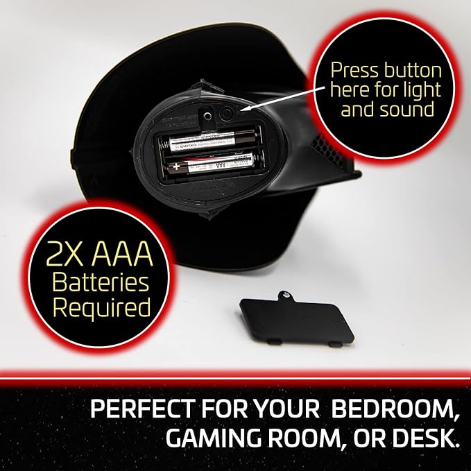 Darth Vader Mask Light with Sound, Officially Licensed Star Wars Collectible Lamp, Star Wars Room Decor and Gift for Men - LeafyLoom