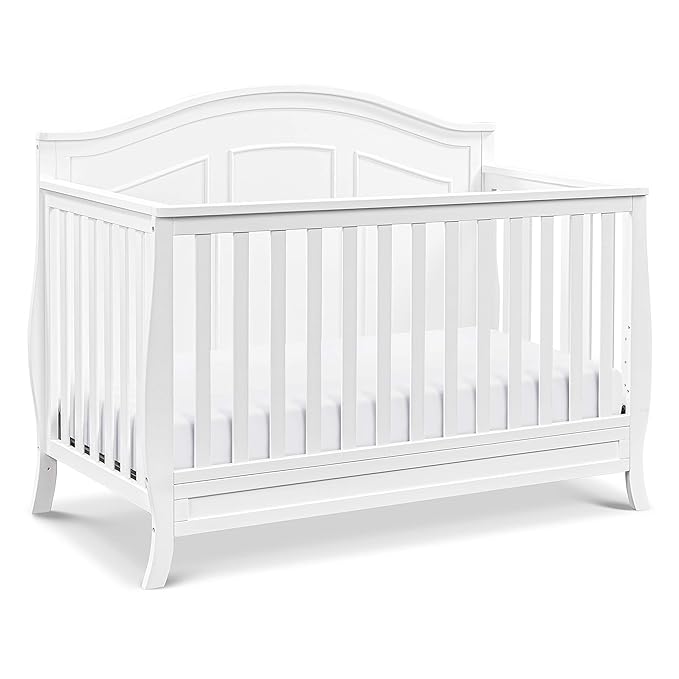 DaVinci Emmett 4-in-1 Convertible Crib in White, Greenguard Gold Certified - LeafyLoom