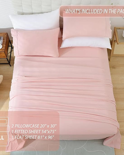 Full Sheet Set - 4 Piece Soft Breathable Bed Sheets for Full Size Bed, Extra Deep Pocket Lxuury Brushed Sheets, Cooling Hotel Bedding Sheets and Pillowcases, Wrinkle Free Oeko-Tex Sheets - LeafyLoom